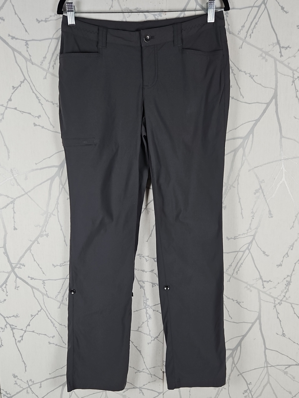 Eddie Bauer Travex Gray Nylon Stretch Mid Rise Roll On Pants